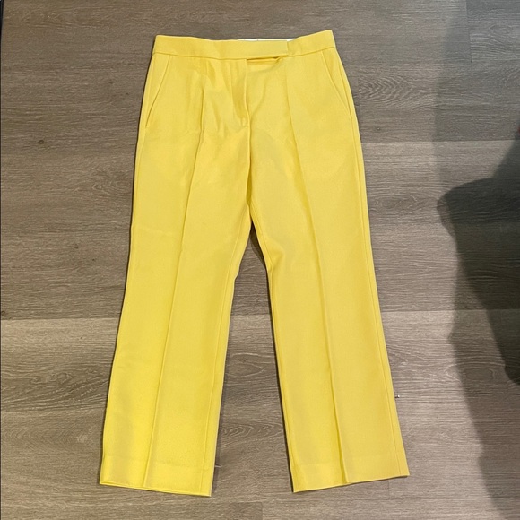 Tory Burch Pants - Tory Burch Yellow Wool Cropped Pleated Trousers